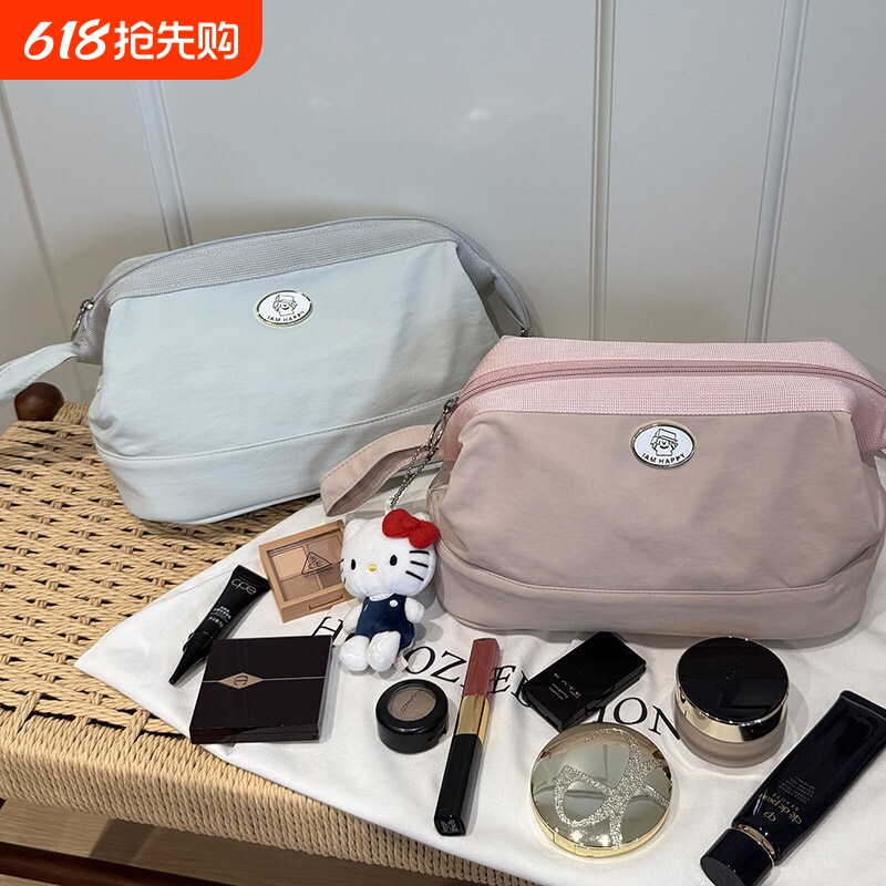 手提化妆包女2025新款便携防水旅行洗漱包立体版简约大容量收纳包