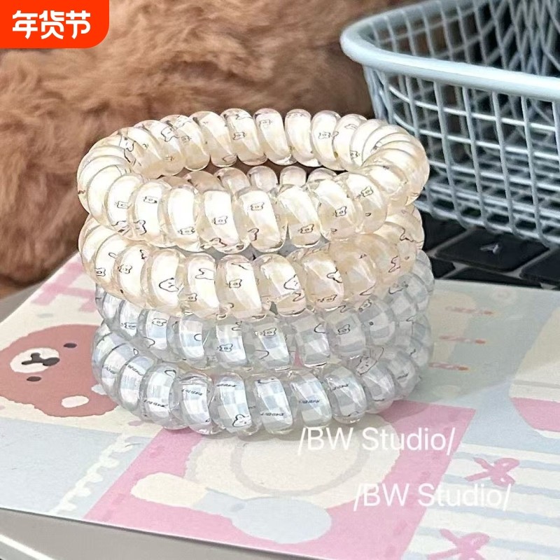 清新蓝奶黄格纹小兔电话线发圈无痕高弹力夏天头绳发饰耐用学生,饰品/流行首饰/时尚饰品新,发饰,淘宝优惠券,粉丝福利购,淘宝优惠卷