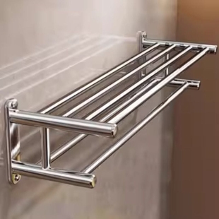 毛巾架卫生间置物架免打孔浴巾架子一体厕所洗澡间浴室洗手间挂架