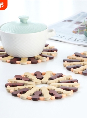 T隔热垫E1pf0-圆形碗垫竹制餐垫加厚隔热垫餐桌垫方形木质杯垫