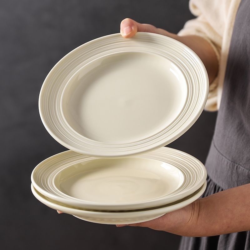 陶瓷盘子ins高颜值螺纹汤