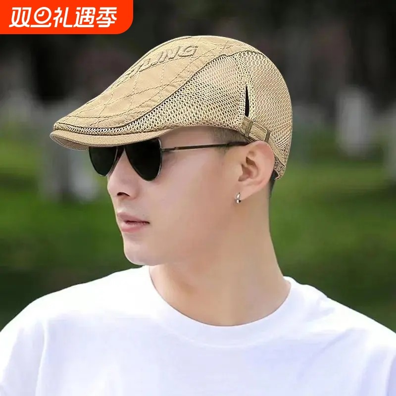 春夏季帽子男遮阳网帽贝雷鸭舌帽前进新款时尚百搭前进帽防晒透气