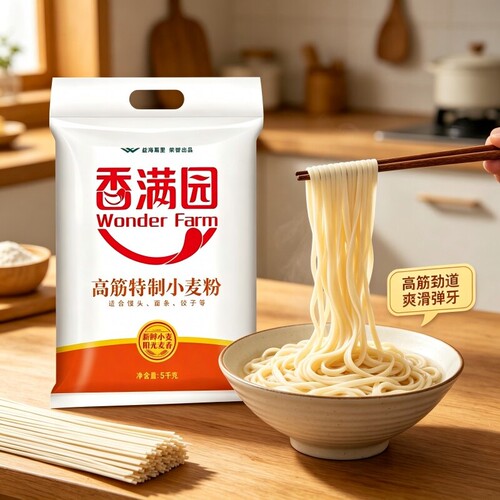 香满园 WONDER FARM高筋特制小麦粉5kg麦香家庭面食专用粉10斤装