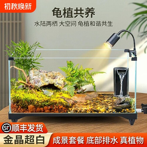 新型水陆生态造景超白玻璃饲养缸