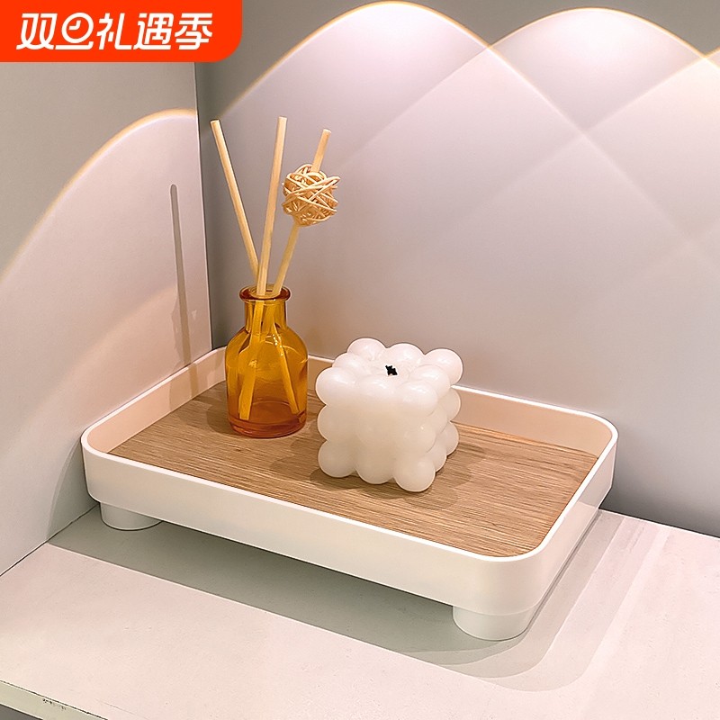 玄关收纳ins风放香水香薰置物架桌面化妆品入门口放钥匙摆件托盘