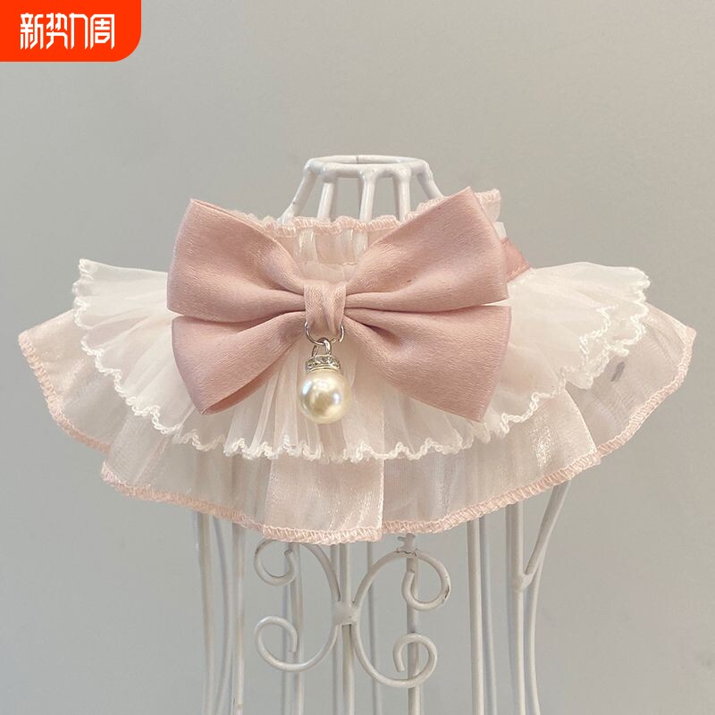 猫咪狗狗围脖蝴蝶结围领围嘴项圈可爱领结饰品蕾丝围兜宠物口水巾