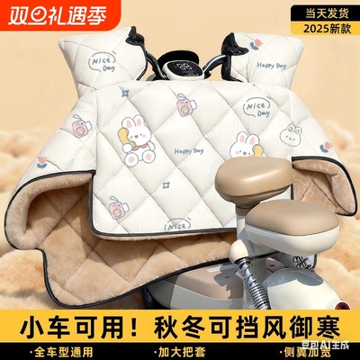 小型电动车挡风被电瓶车冬季加绒加厚2025新款自行防寒防水防风罩