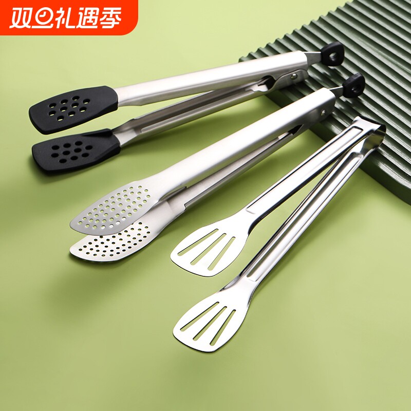 304等不锈钢食品夹牛排夹菜烤肉面包蛋糕食物夹烧烤夹子厨房防烫
