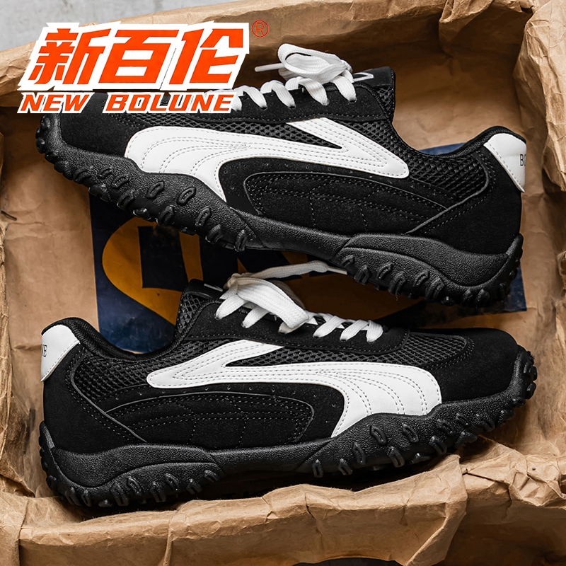 新百伦赛车鞋男款冬季新款2025透气潮男鞋复古百搭休闲德训鞋防滑