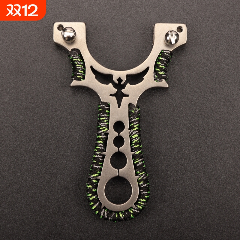 新款高精度大威力成年人专用平瞄不锈钢8020弹弓扁皮筋快压