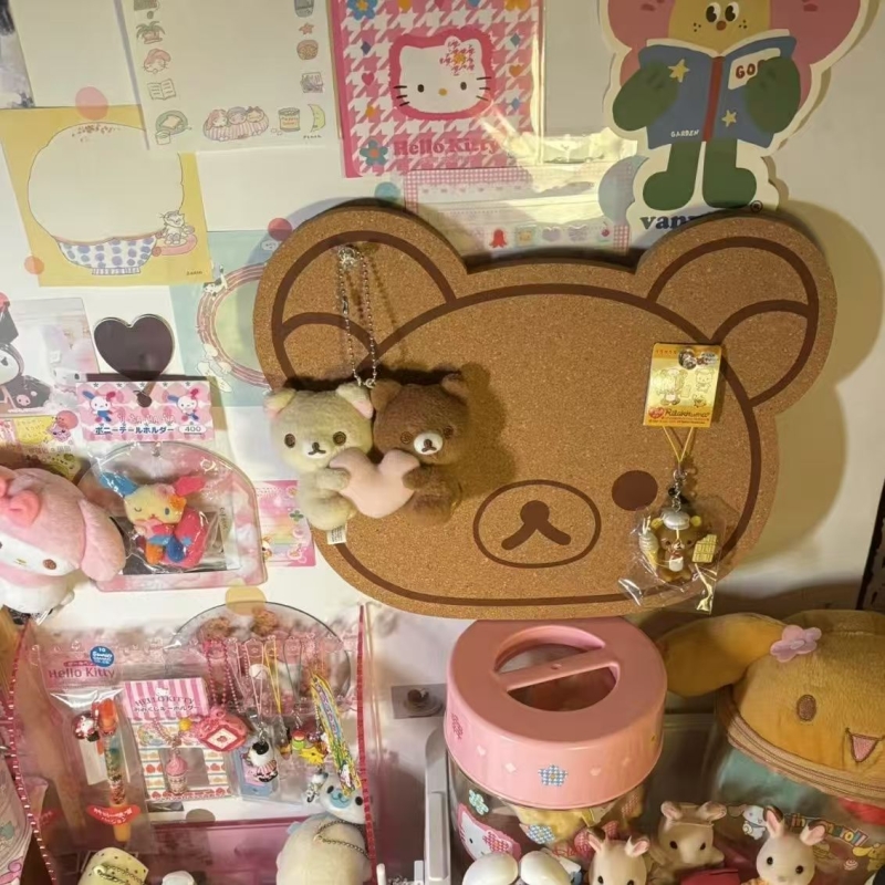 轻松熊毛毡板可爱宿舍背景装饰挂布照片墙毛毡留言板不伤墙免打孔