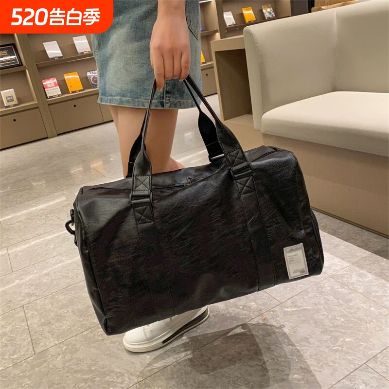 pu皮质新款健身包男独立鞋位手提出差旅行包大容量训练斜挎行李袋