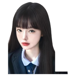 漫画假刘海女自然齐刘海假发片全真发前额轻薄蓬松隐形无痕刘海