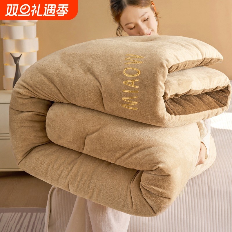 冬季加厚被保暖被珊瑚绒双面绒学生宿舍单人冬被被褥被芯棉被被套