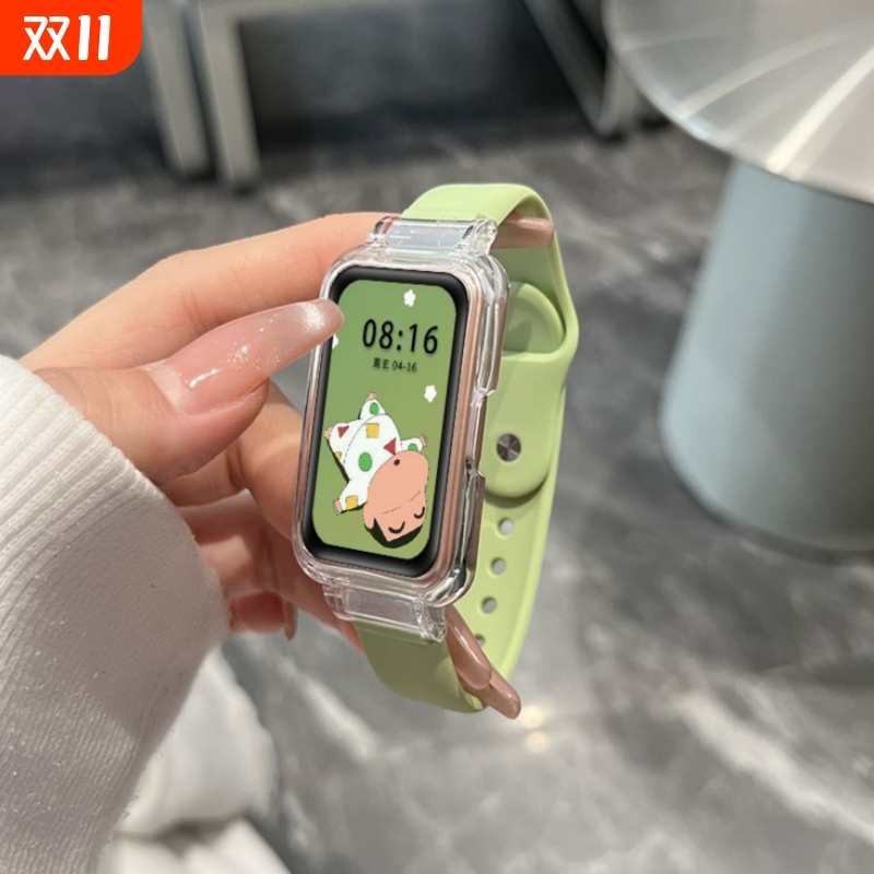 适用华为手环10表带华为手环9版撞色硅胶腕带反扣8NFC版高级感女生夏天智能运动手环替换带透气九代时尚配件
