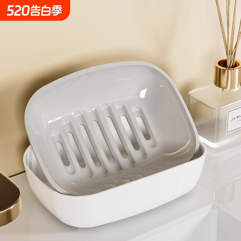 肥皂盒家用卫生间沥水香皂盒双层沥水大号香皂置物架洗衣皂盒