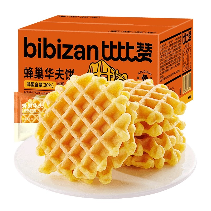 比比赞蜂巢华夫饼290g/箱约10个
