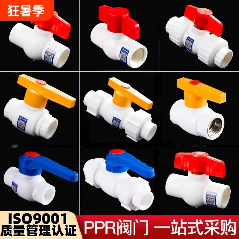PPR双活接钢芯球阀阀门20塑料25水阀阀门开关4分6分1寸32水管配件 - 实物图