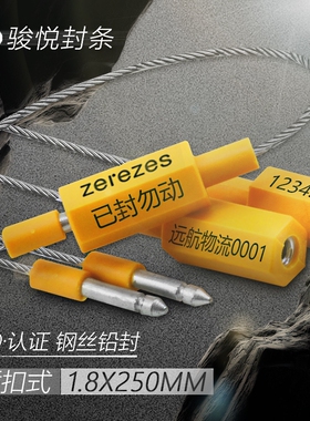 物流铅封插扣式集装箱封签一次性钢丝封条油罐货柜煤矿车施封锁扣