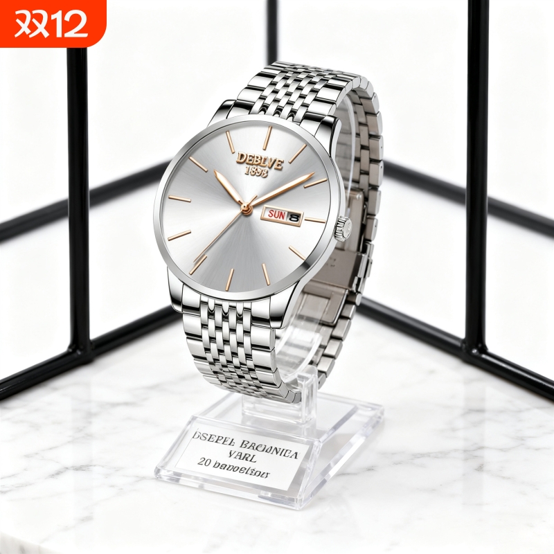 手表男款全自动男表数字双日历防水腕表男机械风全自动防水高级感