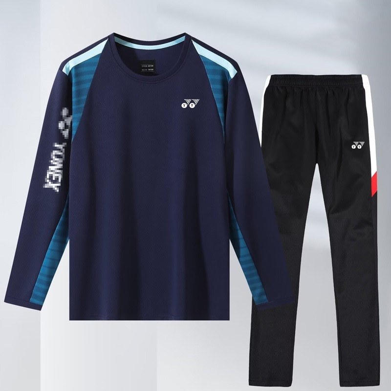 羽毛球服YY男女长袖长裤套装秋冬速干运动服吸汗乒乓球比赛训练服