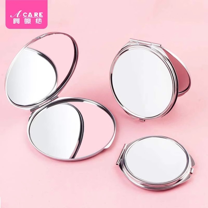 镜子/小/圆B1PQ0-易上手不锈钢便携随身折叠双面化妆可爱方镜易