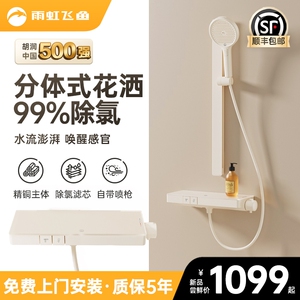 雨虹飞鱼淋浴花洒套装恒温家用全铜浴室淋浴器极简无顶喷壁挂式