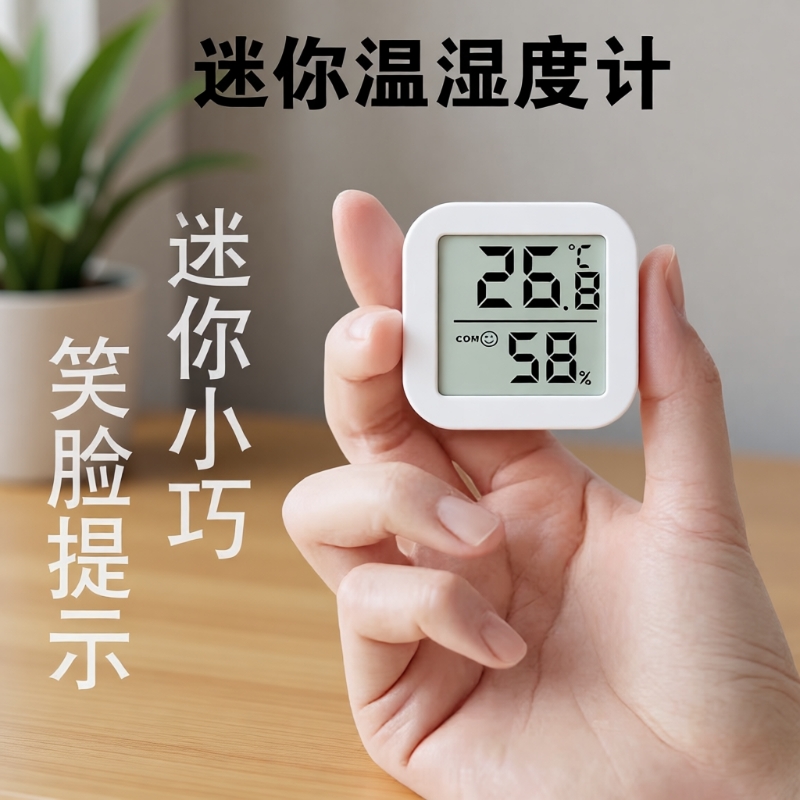 温度计室内家用高精准度电子壁挂婴儿房气温冰箱温度表干温湿度计