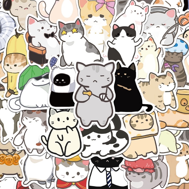 110张Q般猫meme贴纸趣味ins风儿童装饰手账桌面手机壳笔记本,文具电教/文化用品/商务用品,贴纸/立体贴纸,淘宝优惠券,粉丝福利购,淘宝优惠卷