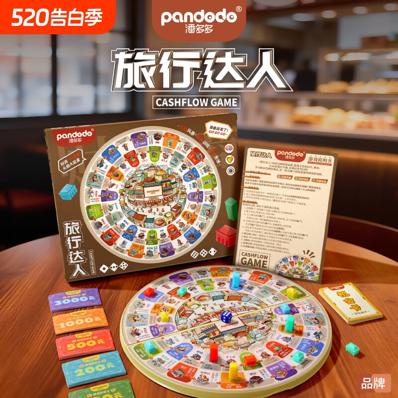 旅行达人棋盘儿童玩具启蒙插画益智桌游男孩生日礼物训练盲盒磁性