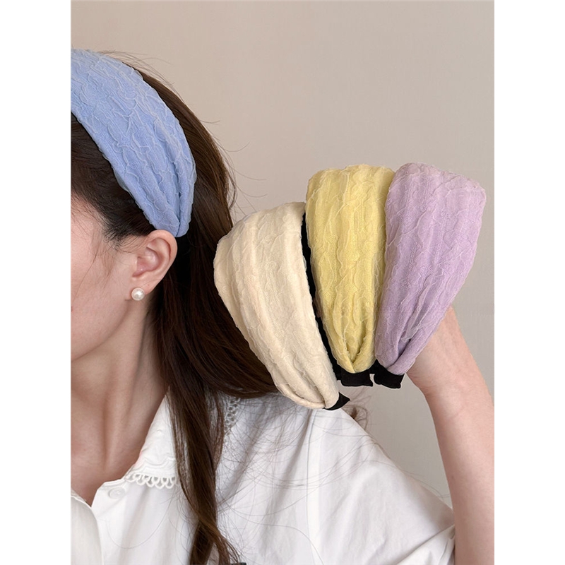 雪纺宽边黄色发箍女2025新款五一出游高颅顶头箍洋气时尚外戴发饰