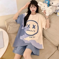 睡衣女夏季仿棉短袖薄款2025新款胖mm大碼女款夏款夏天家居服套裝
