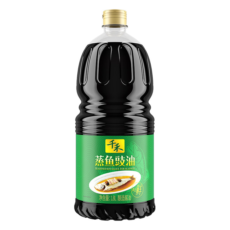 千禾蒸鱼豉油1.8L*1瓶酿造酱油家用厨房调味品海鲜蒸蛋食用黄豆