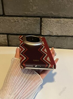 MAJIA 适用华为matex7超薄手机壳波浪纹理x6双中轴全包matex5典藏版内置磁吸保护壳x3商务高级感防摔外壳
