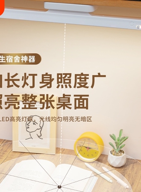 大学生宿舍酷毙灯管学习护眼台灯LED灯条书桌卧室床头灯桌面照明