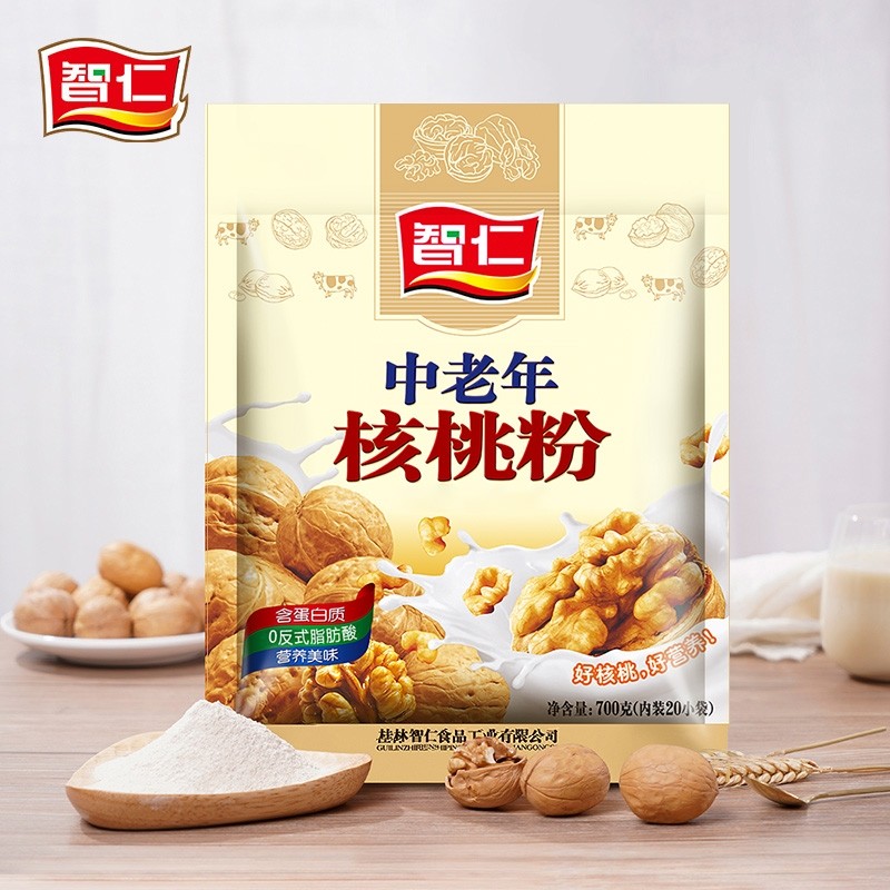 中老年智仁核桃粉700g未糖营养冲泡早餐食品冲调冲饮芝麻饮品燕麦
