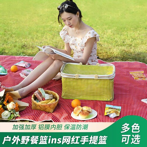 加厚野餐篮可折叠保温手提篮
