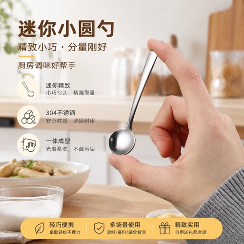 304不锈钢小勺子特小号精致迷你咖啡勺家用调料勺甜品勺子调味勺