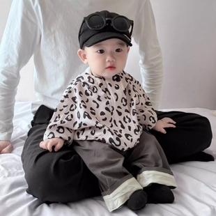 裤 春秋洋气外套休闲百搭工装 两件套 男宝宝超酷冲锋衣套装 婴儿秋装