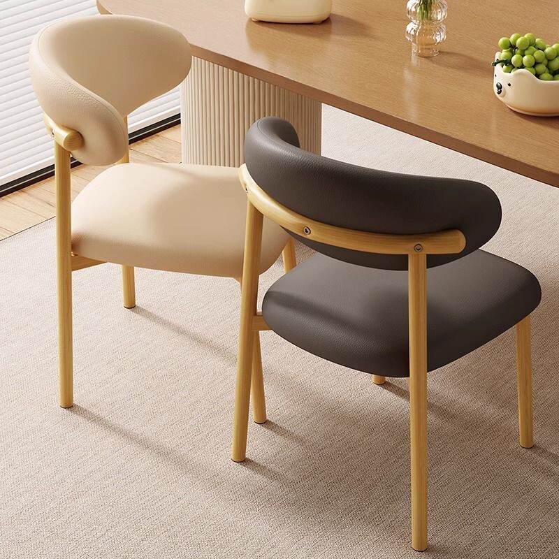 a仿实木餐椅家用现代简约椅子轻奢北欧设计师餐桌椅休闲餐厅靠背