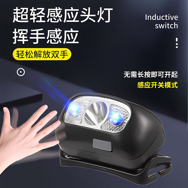 1个安全帽头灯专用固定头顶工作灯充电式矿灯