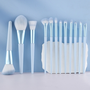 【12支露珠蓝化妆刷套装】眼影刷刀锋刷腮红鼻影初学者全套刷子