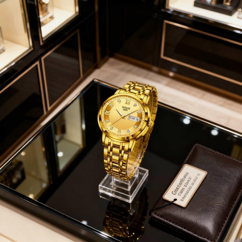 手表男全自动非机械表钢带男款商务防水石英腕表正品名牌镂空男士