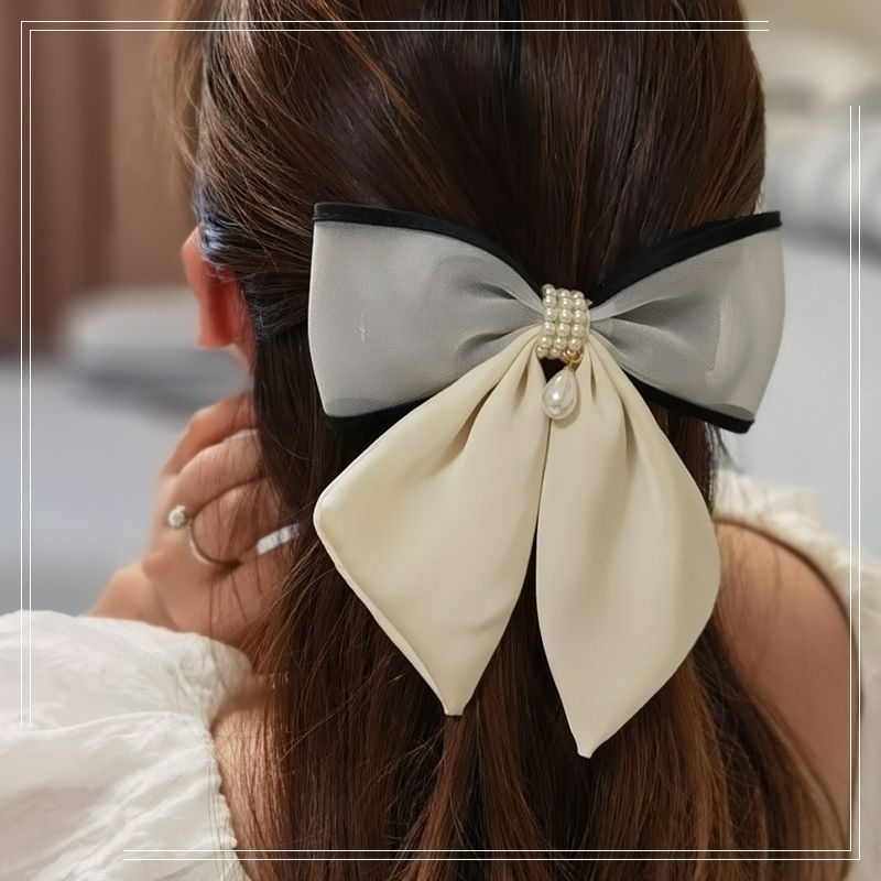 夹子黑色蝴蝶结发卡超仙