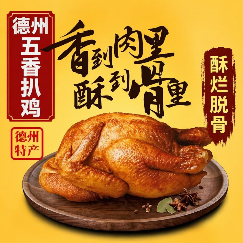 卤味特产麻油扒鸡五香即食熟食德州市烧鸡零食真空烤鸡鸡腿清真