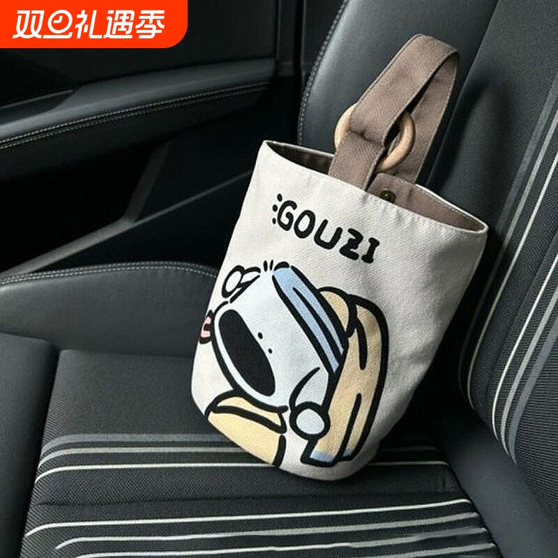 上班族手提袋帆布水桶包水桶型手拎便当包外出手提包水杯手机小包