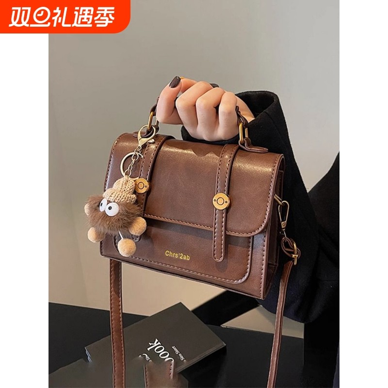 伊布古奇复古小包包女式2025新款百搭斜挎包时尚超火手提小方包