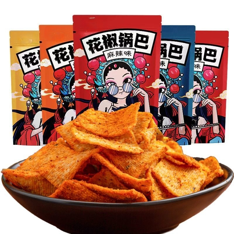 金币入手9.9!休闲零食花椒锅巴30g*10袋