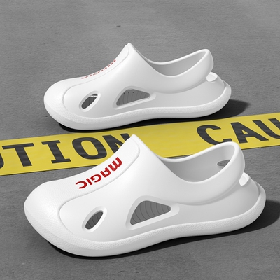 踩屎感洞洞鞋女夏季外穿厚底防滑户外沙滩情侣包头凉鞋男士溯溪鞋