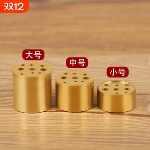 黄铜九孔线香香插香座多孔家用香炉香托小香插礼佛三支香葫芦